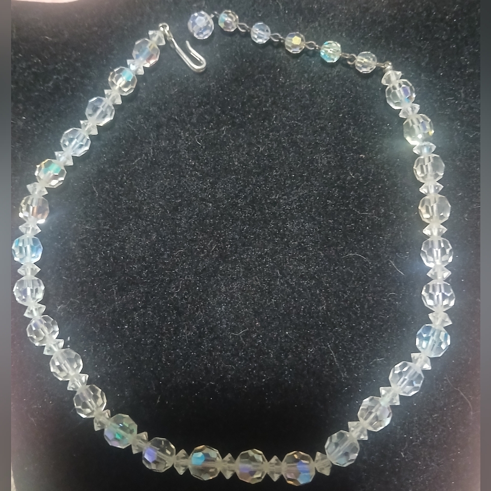 Vintage Crystal Aurora Bead Necklace